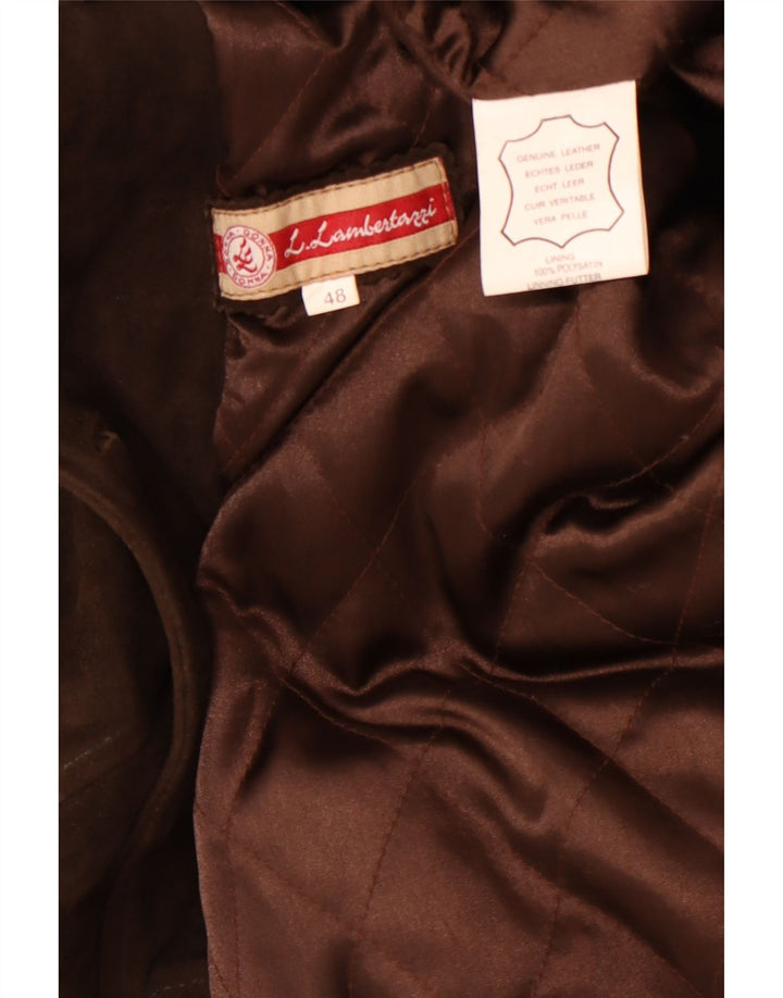 L.Lambertazzi Pardesiu dama din piele intoarsa IT 48 XL din piele maro