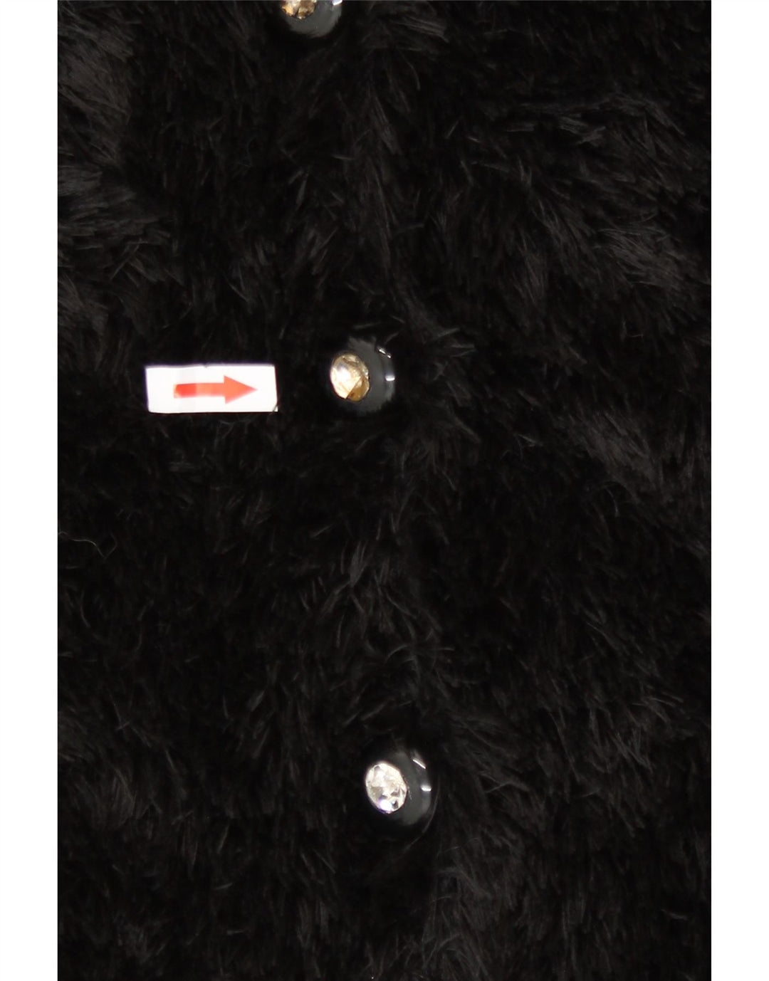Jachetă vintage de blană artificială pentru femei UK 10 Small Black