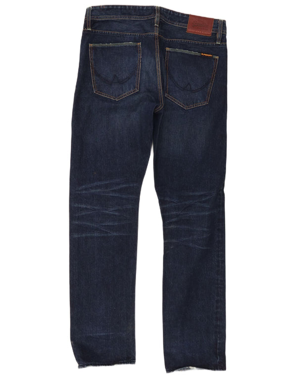 Blugi drepti pentru bărbați Superdry Officer W34 L32 Bumbac bleumarin