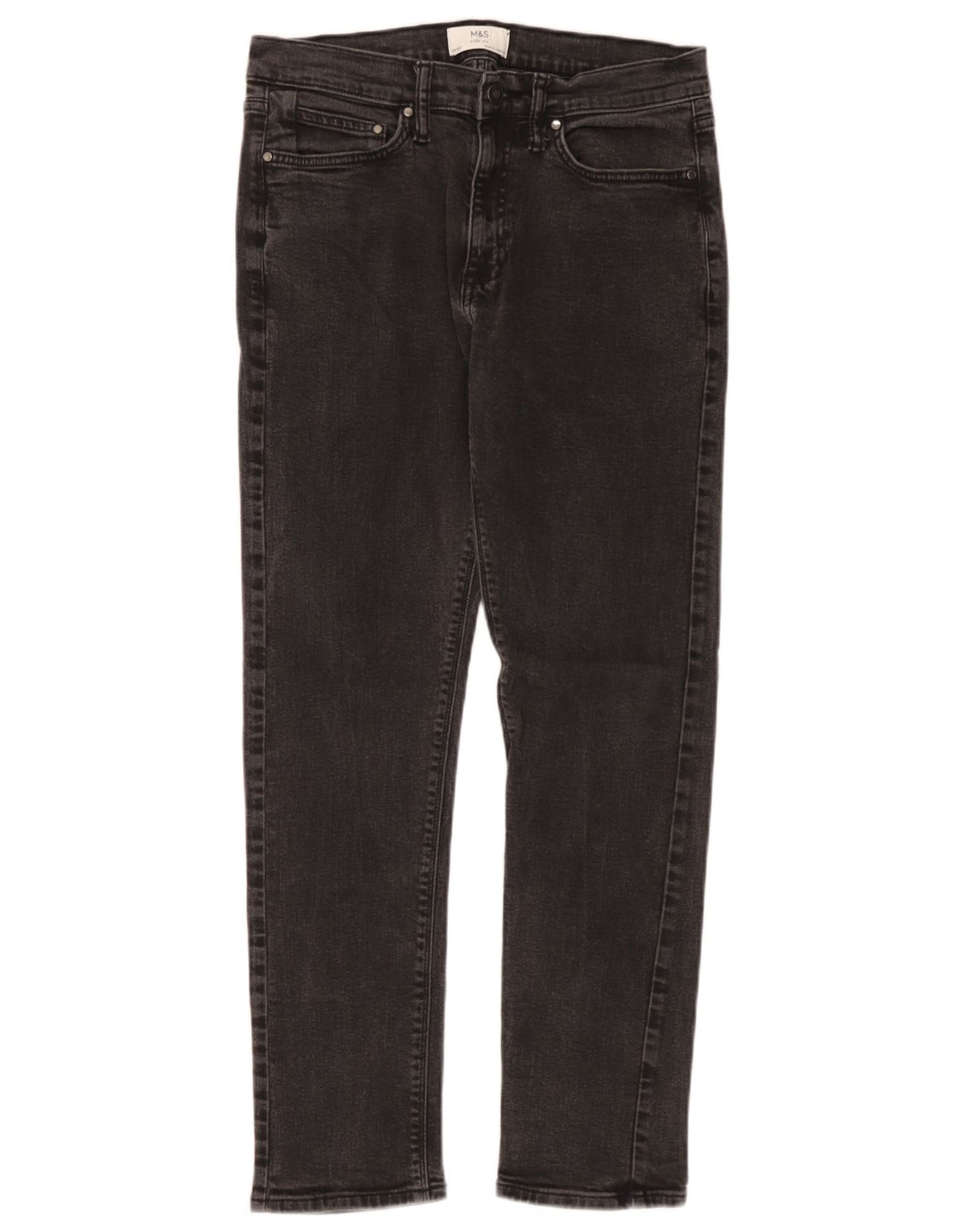 Blugi slim pentru bărbați Marks & Spencer W32 L31 bumbac negru