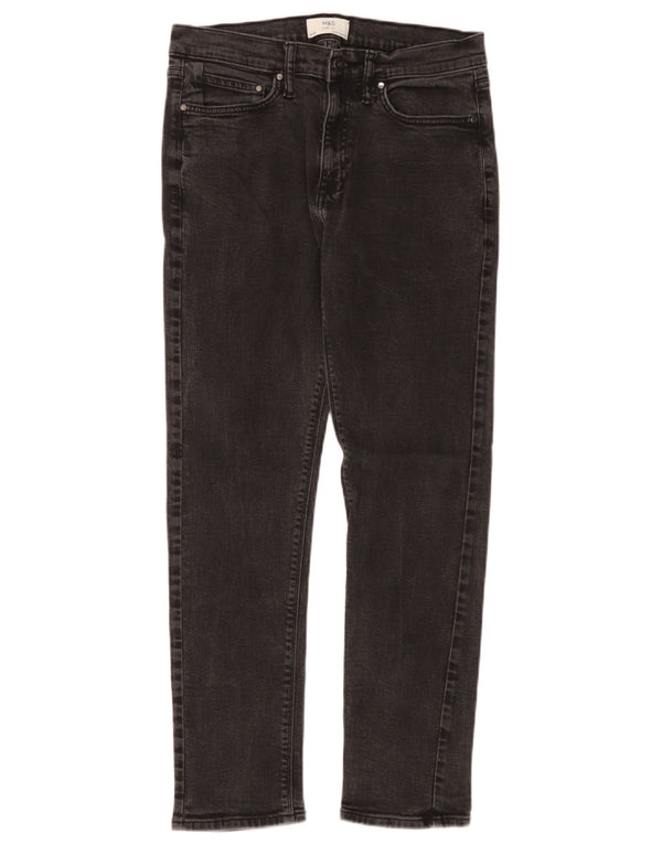Blugi slim pentru bărbați Marks & Spencer W32 L31 bumbac negru