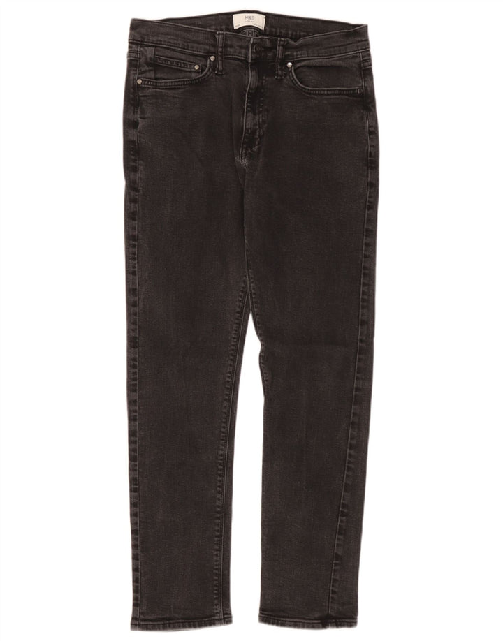 Blugi slim pentru bărbați Marks & Spencer W32 L31 bumbac negru
