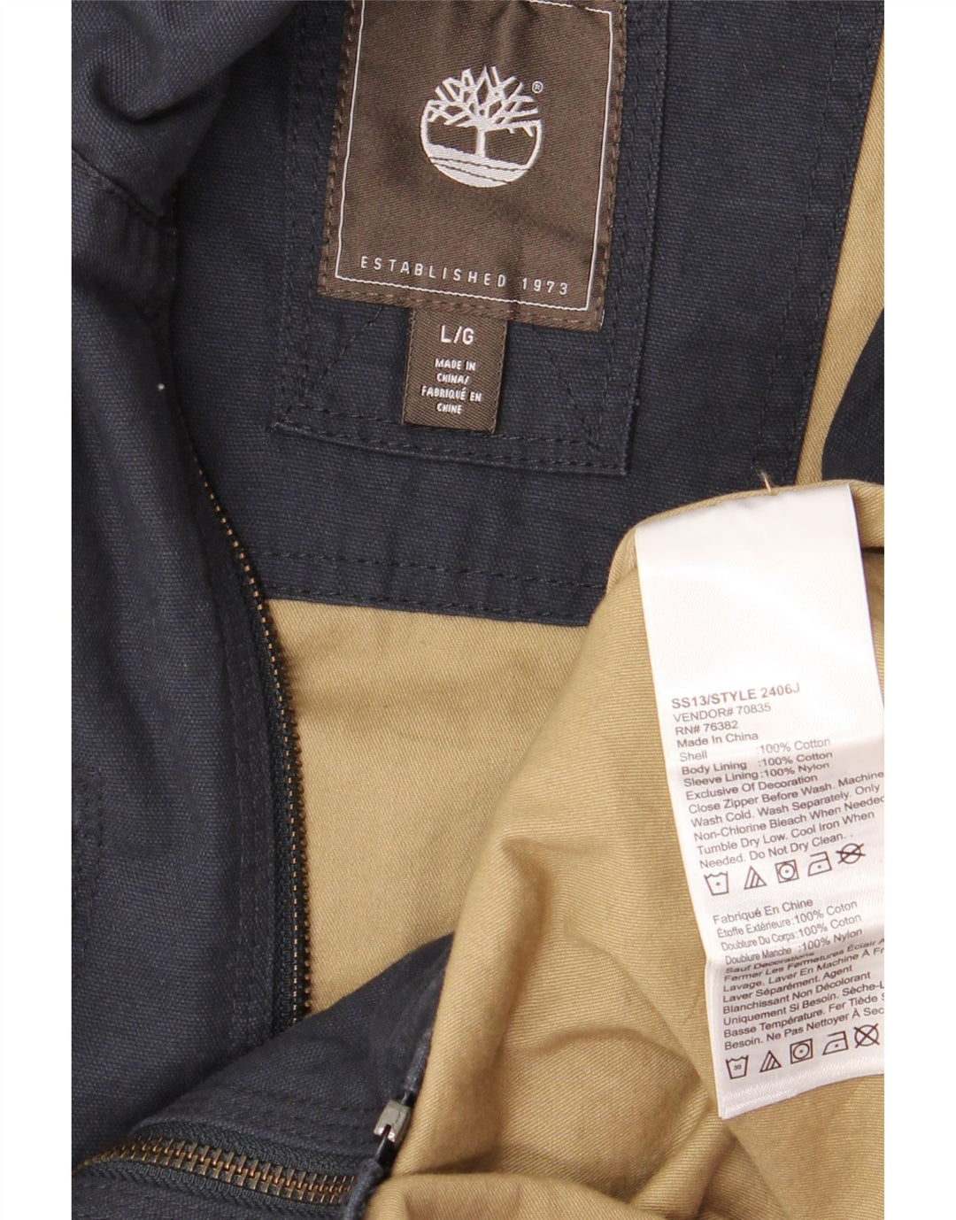 Jachetă pentru bărbați TIMBERLAND UK 40, mare, albastru, bumbac