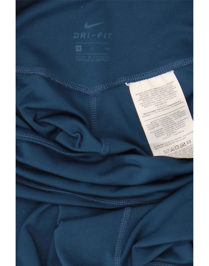 Leggings NIKE Dri Fit Graphic pentru femei UK 8 Small Blue Poliester