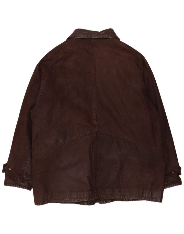 Jachetă de piele pentru bărbați VINTAGE UK 42 XL din piele maro