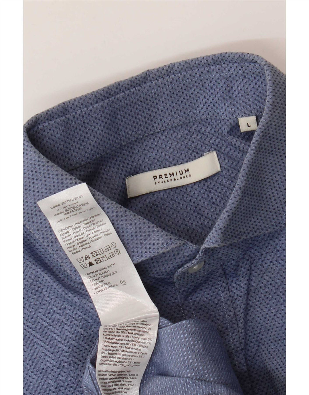 Cămașă Jack & Jones pentru bărbați, bumbac mare cu pete albastre