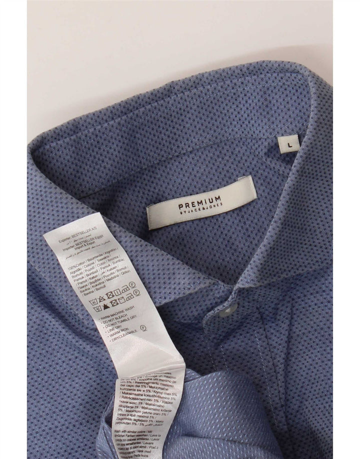 Cămașă Jack & Jones pentru bărbați, bumbac mare cu pete albastre