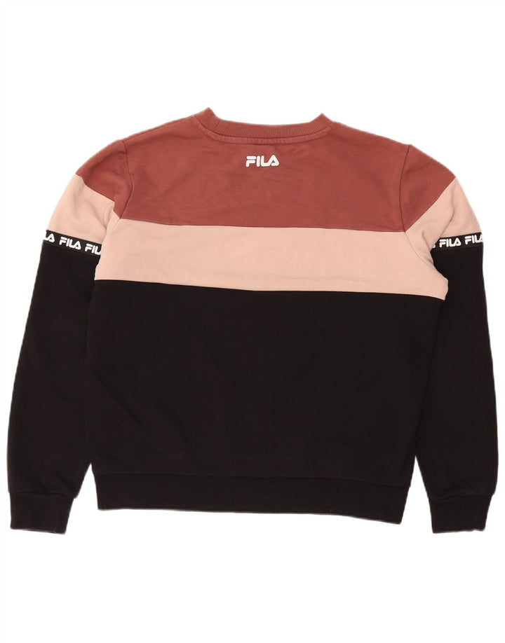 Pulover cu grafic pentru femei FILA UK 14 Medium Black Colorblock