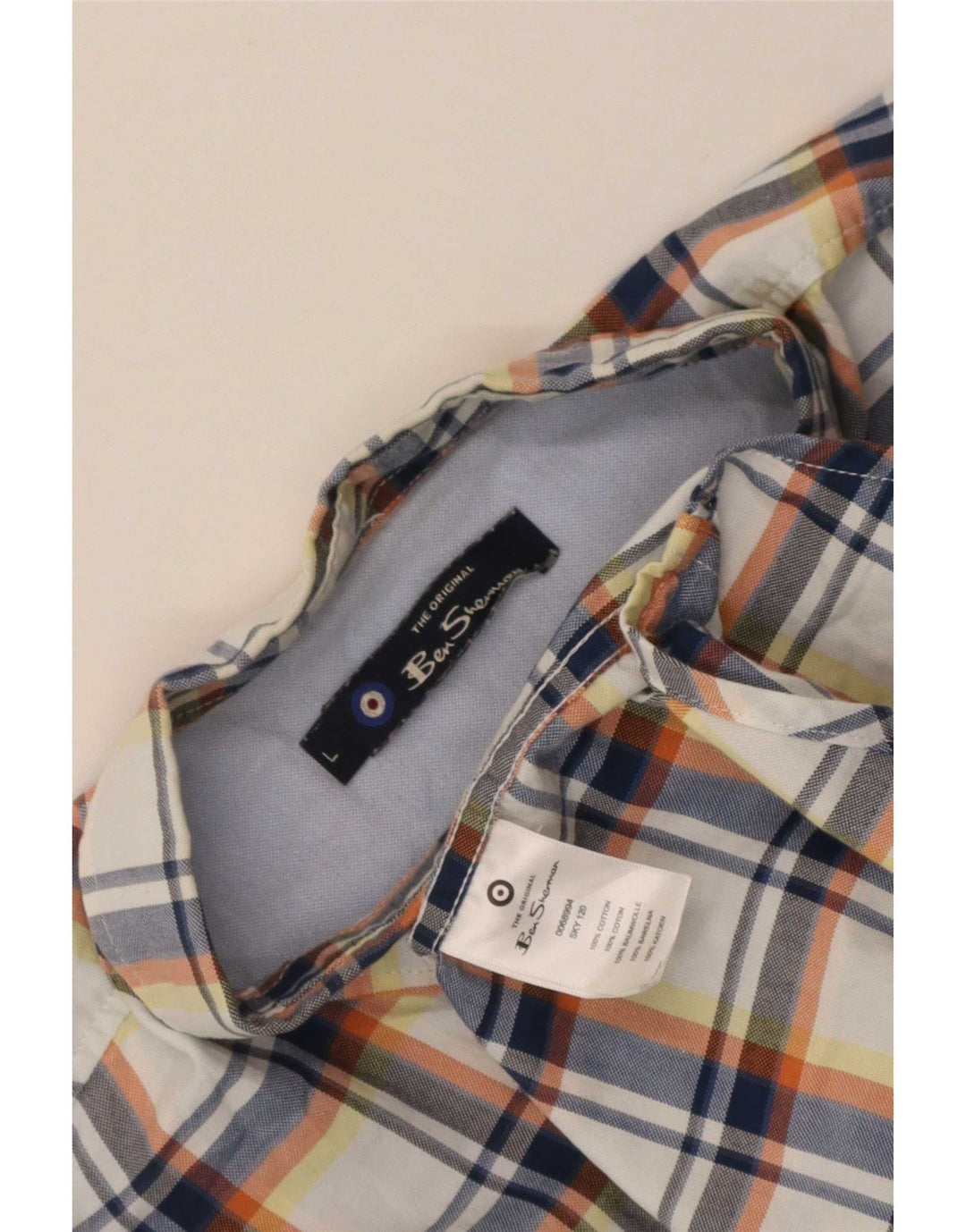 Cămașă cu mânecă scurtă pentru bărbați Ben Sherman, bumbac cu carouri albastre mari