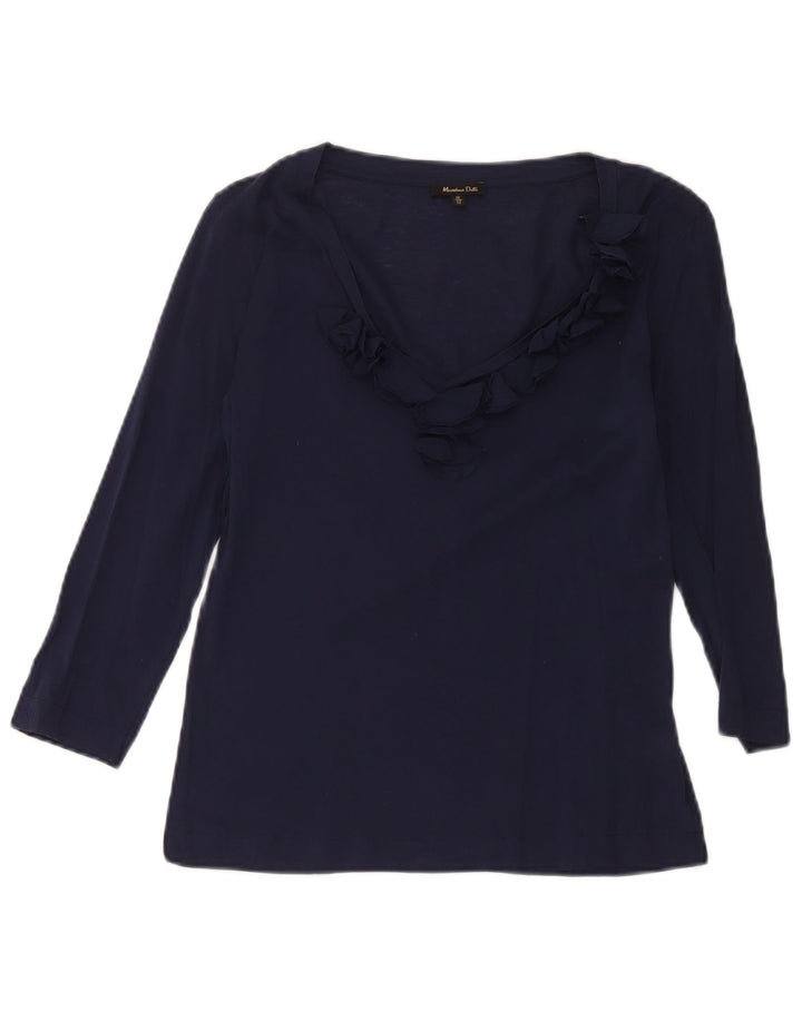 Bluză Massimo Dutti pentru femei cu mâneci 3/4 UK 12 Medium Bleumarin