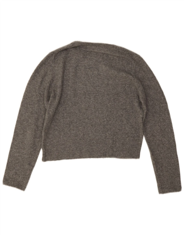 Pulover cu decolteu scurt pentru femei Zara UK 14 Gri mediu