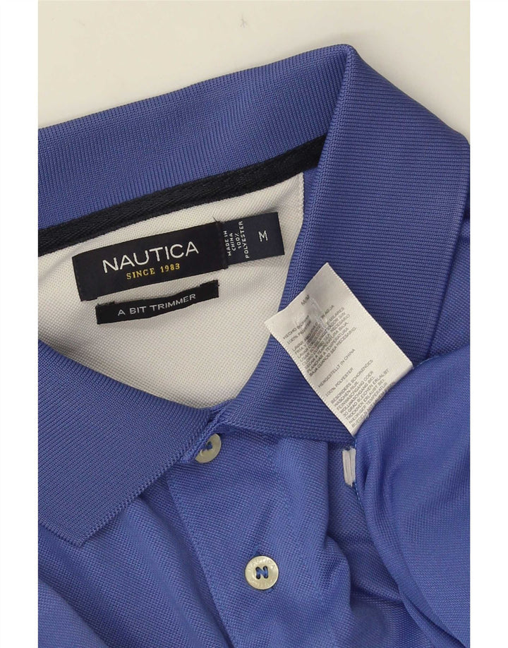 Tricou polo pentru bărbați Nautica, poliester albastru mediu