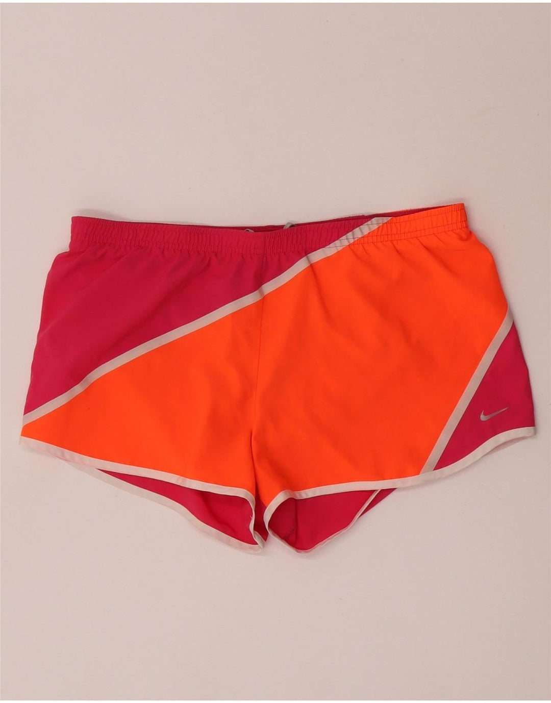 Pantaloni scurți sport Nike Dri Fit pentru femei UK 14 Medium Pink Colorblock Poliester