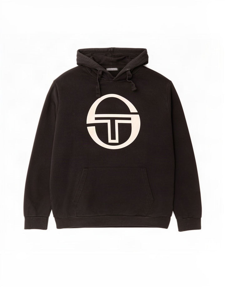 Sergio Tacchini Hanocă grafică pentru bărbați, bumbac mediu negru