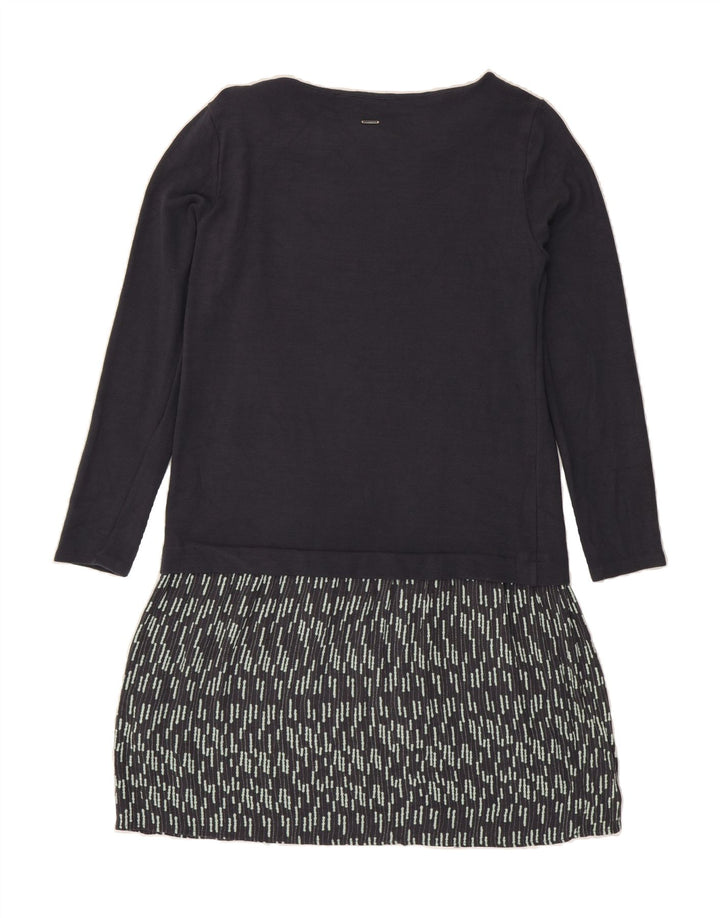 WHITE STUFF Womens Long Sleeve Basic Dress UK 10 Small Navy Blue Pinstripe Vintage White Stuff and Second-Hand White Stuff from Messina Hembry 