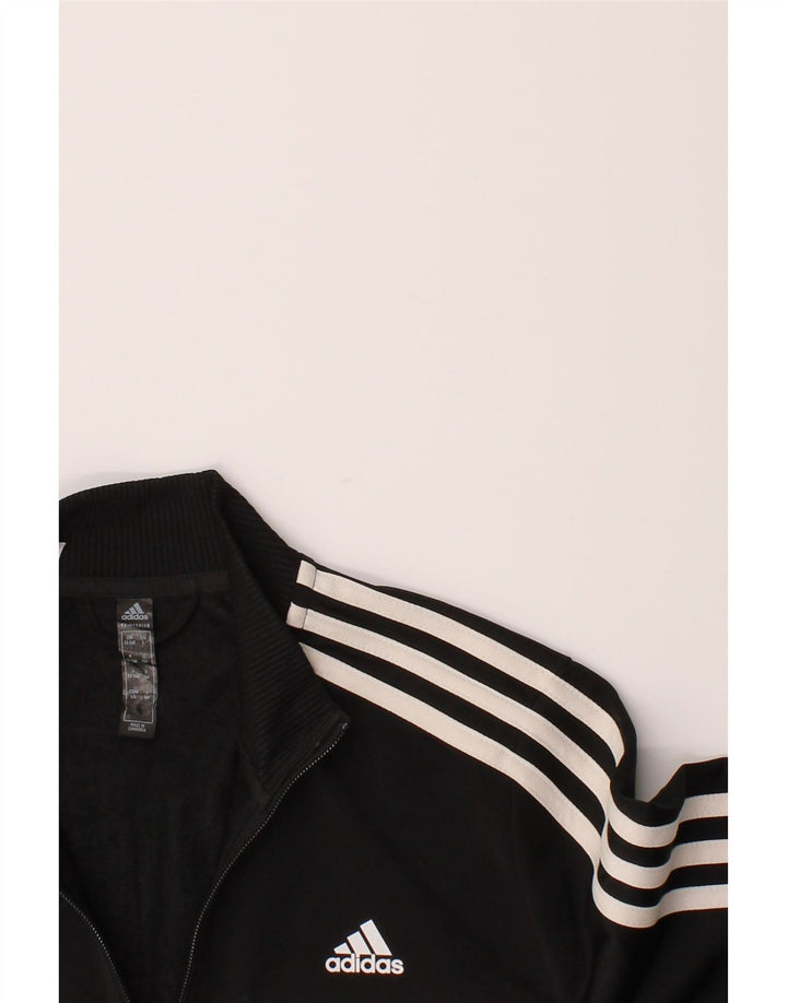 ADIDAS Boys Tracksuit Top Jacket 13-14 Years Black Colourblock Polyester Vintage Adidas and Second-Hand Adidas from Messina Hembry 