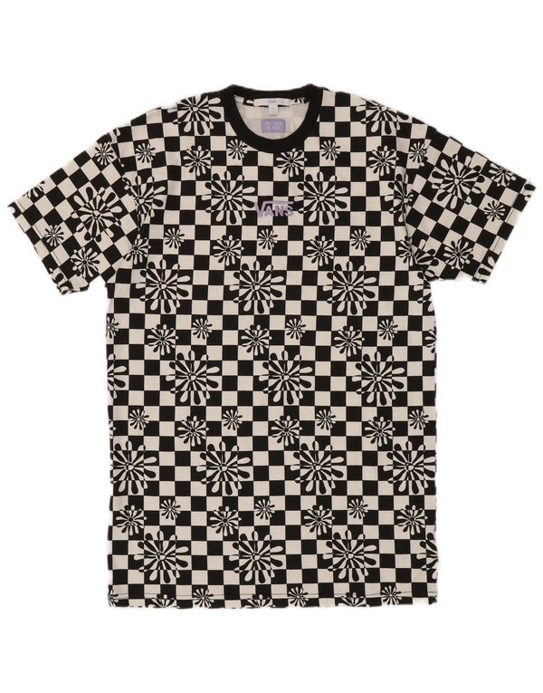 Rochie tricou supradimensionată pentru femei VANS UK 2 2XS Bumbac geometric negru