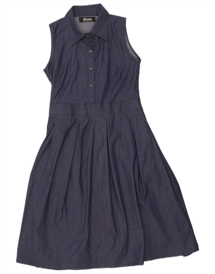 Rochie din denim fără mâneci pentru femei VINTAGE UK 12 Medium Bleumarin