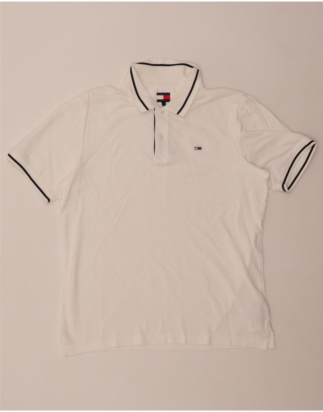 Tricou polo Tommy Hilfiger pentru bărbați, mare, alb, bumbac