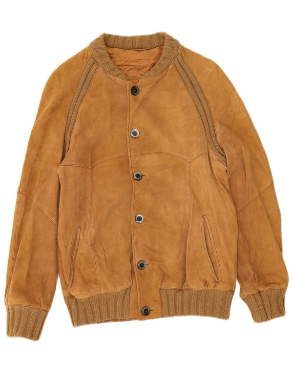 Bomber Vintage pentru bărbați din piele intoarsa IT 46 Small Beige