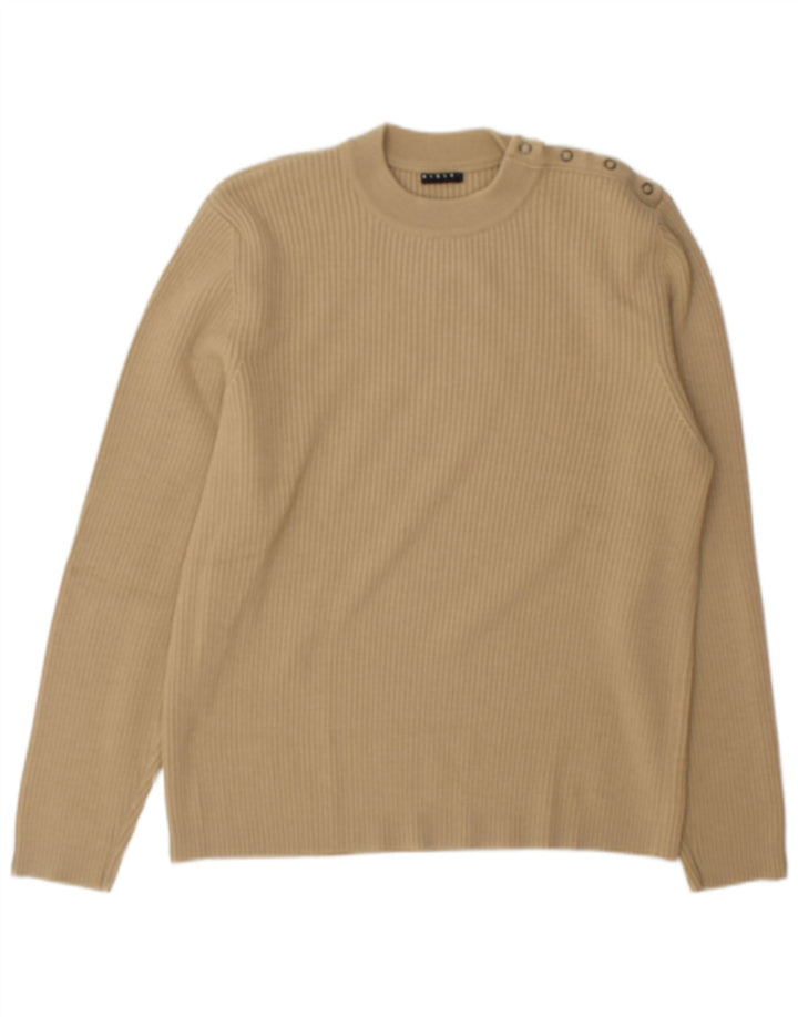 Pulover Sisley pentru bărbați, cu gât crew, XL, bej, lână