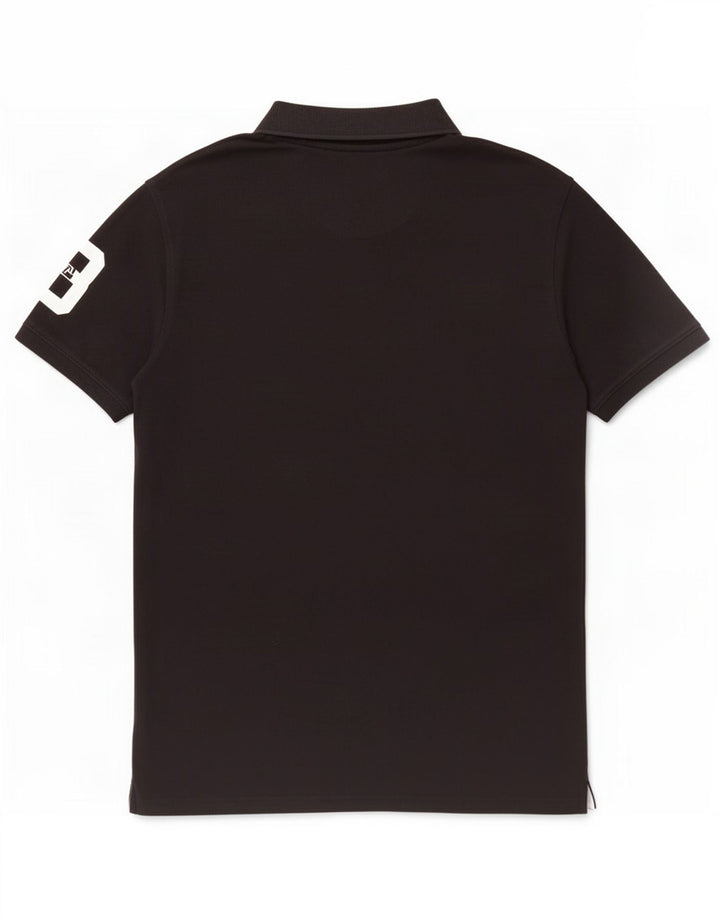Tricou polo vintage pentru bărbați, mare, negru, bumbac