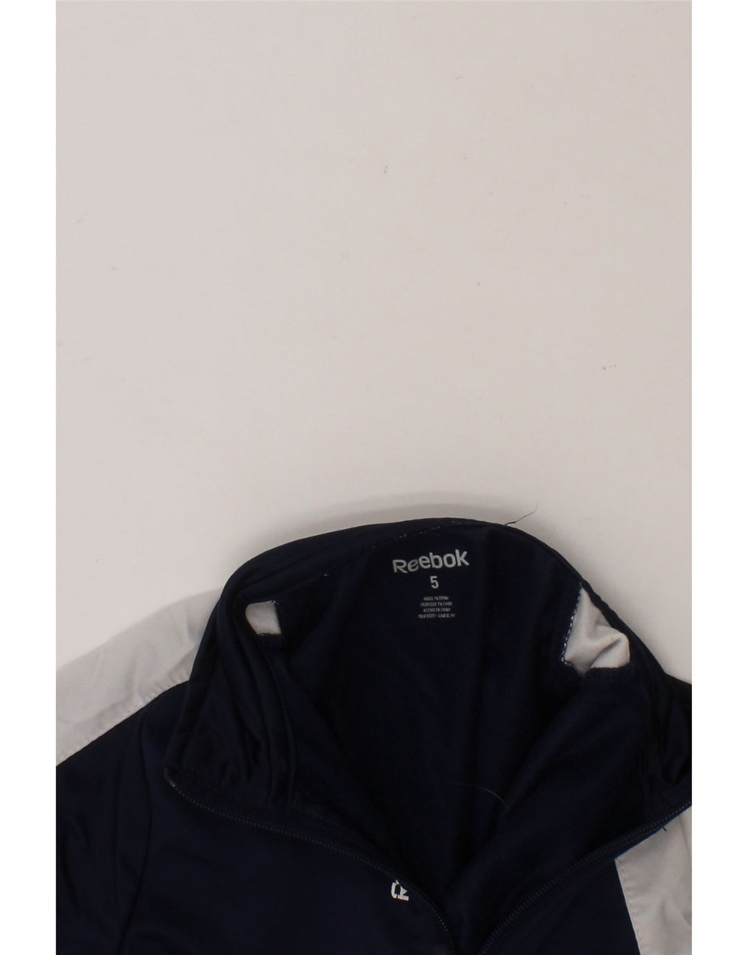 REEBOK Boys Tracksuit Top Jacket 4-5 Years Navy Blue Colourblock Polyester Vintage Reebok and Second-Hand Reebok from Messina Hembry 
