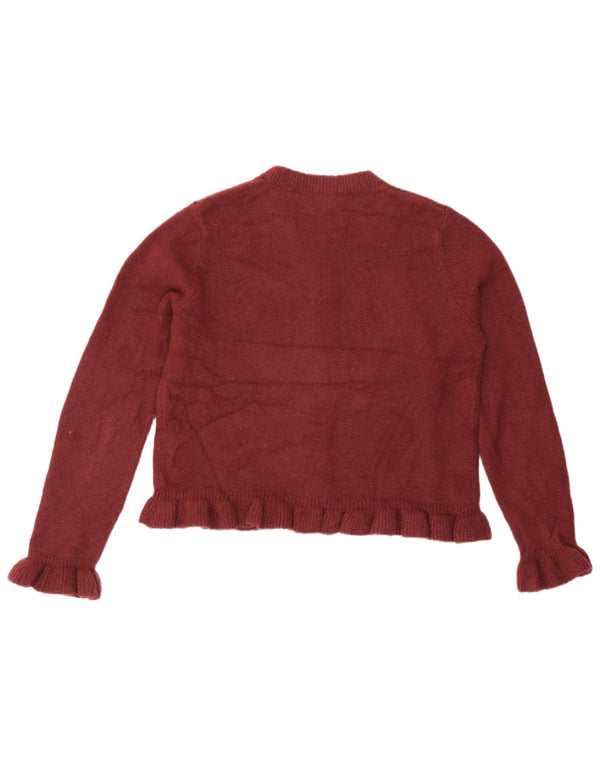 Pulover cardigan pentru femei Zara UK 10 Mic Bordeaux Poliester