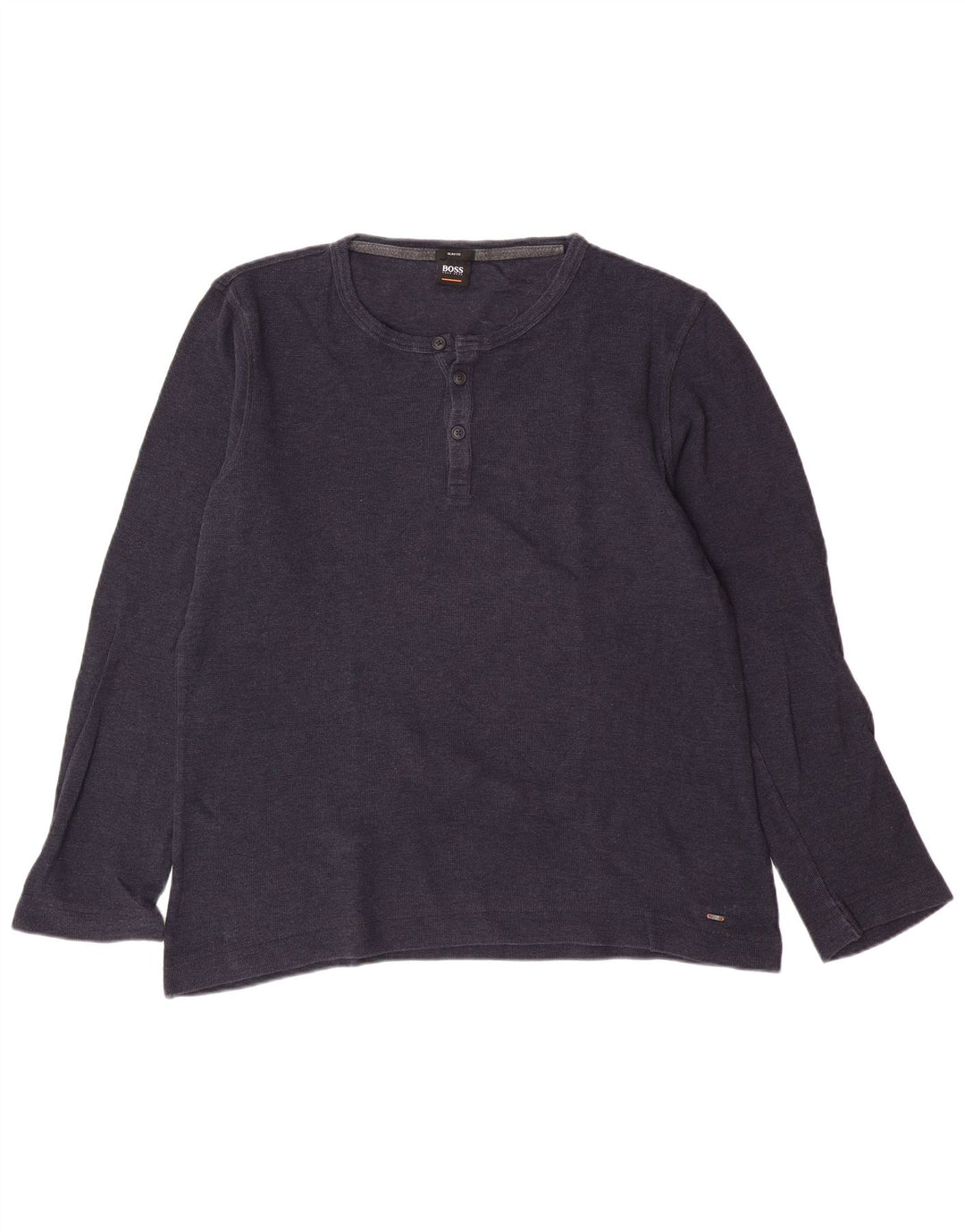 Top slim cu mânecă lungă pentru bărbați HUGO BOSS, bumbac bleumarin 2XL