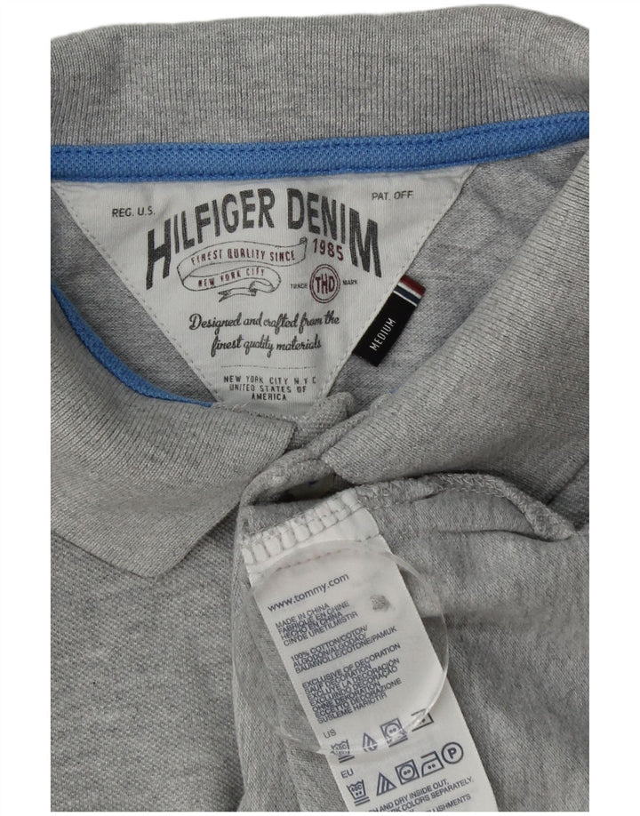Cămașă polo cu grafică Tommy Hilfiger pentru bărbați, bumbac cu pete gri mediu