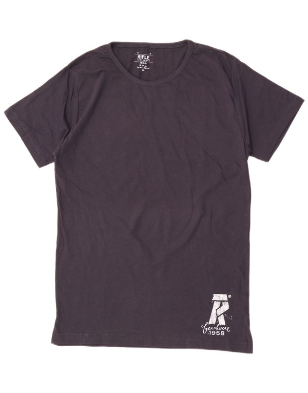 Rifle Mens Graphic T-Shirt Top 2XL Navy Blue Cotton