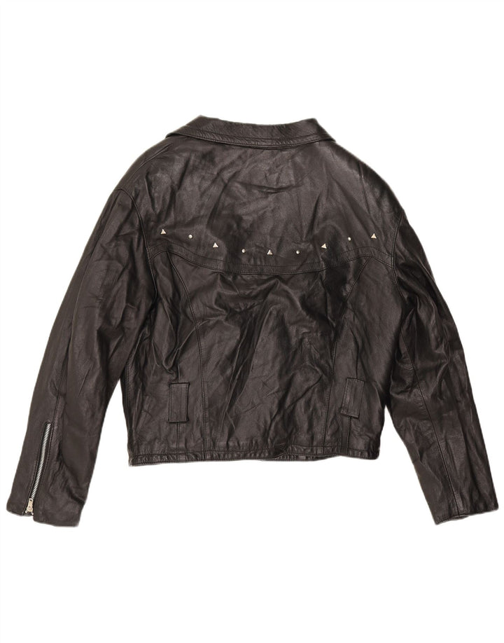 Jachetă de motociclist din piele pentru femei Boxer UK 14 Medium din piele neagră