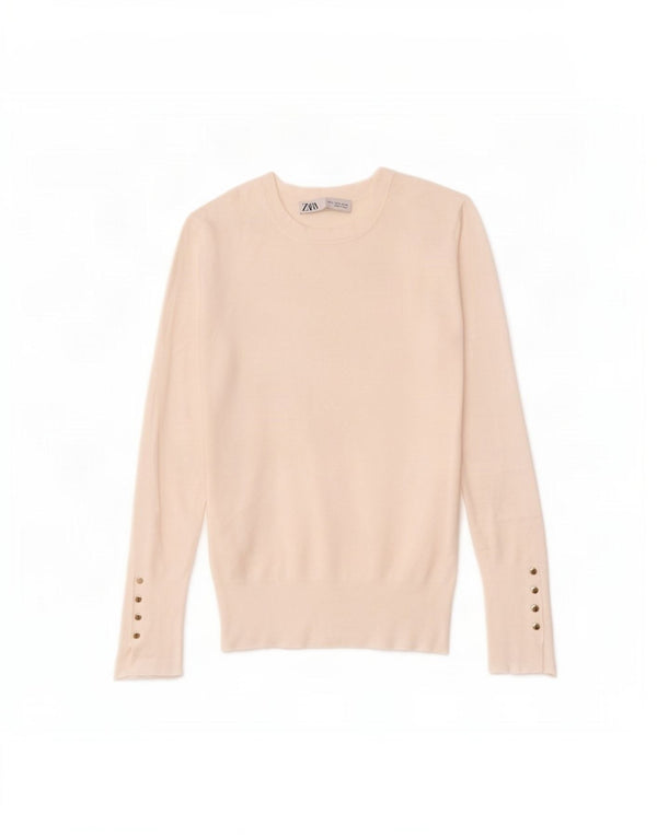 Pulover pentru damă Zara, cu gât turnut, UK 10, mic, alb