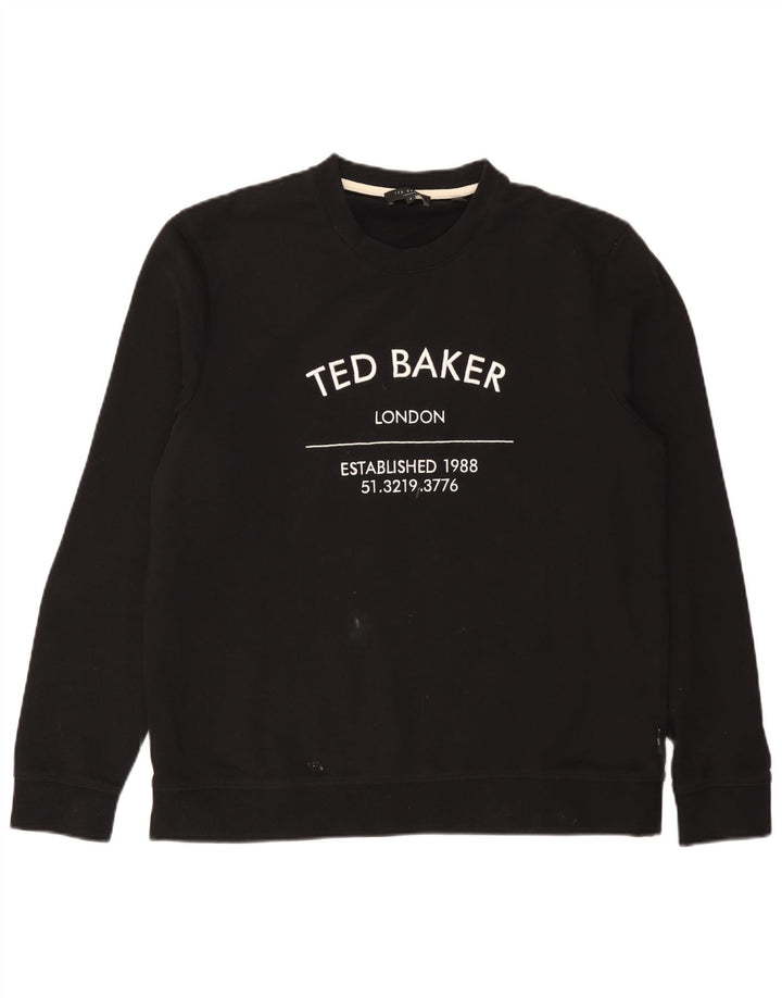 Hanorac grafic pentru bărbați Ted Baker Pulover Mărimea 4 Bumbac negru mare
