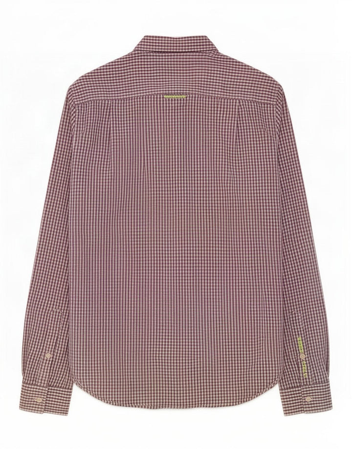 Cămașă pentru bărbați Superdry Bumbac Vichy violet mic