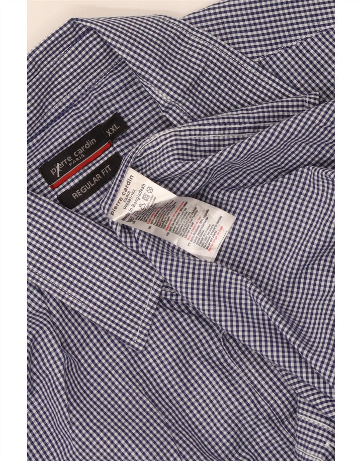 Cămașă pentru bărbați PIERRE CARDIN, cu o formă regulată, 2XL, poliester vichy albastru