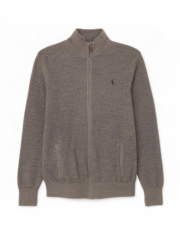 Pulover cardigan pentru bărbați Polo Ralph Lauren, lână merinos, gri mare