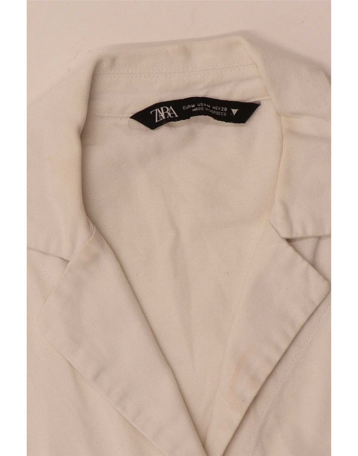 Bluză cămașă cu mânecă scurtă pentru femei Zara UK 14 Medium White