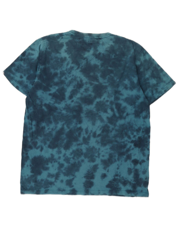 Tricou grafic pentru bărbați Saltrock Top Medium Blue Tie Dye Bumbac