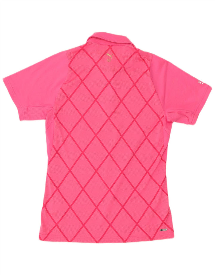 Tricou polo PUMA pentru femei UK 12 Poliester geometric roz mediu
