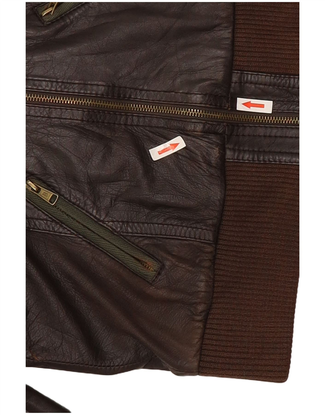Jachetă de piele pentru femei Bershka UK 12 maro mediu
