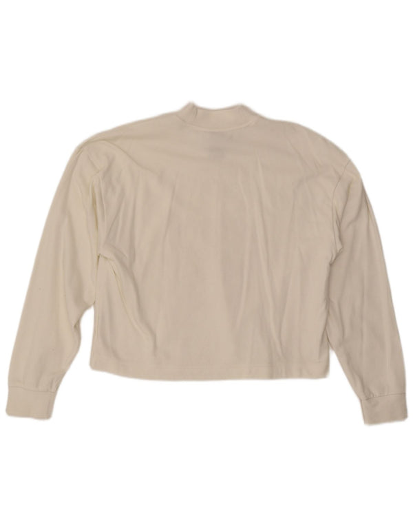 Adidas pentru femei Crop Oversized Graphic Top cu mânecă lungă UK 4/6 XS Alb