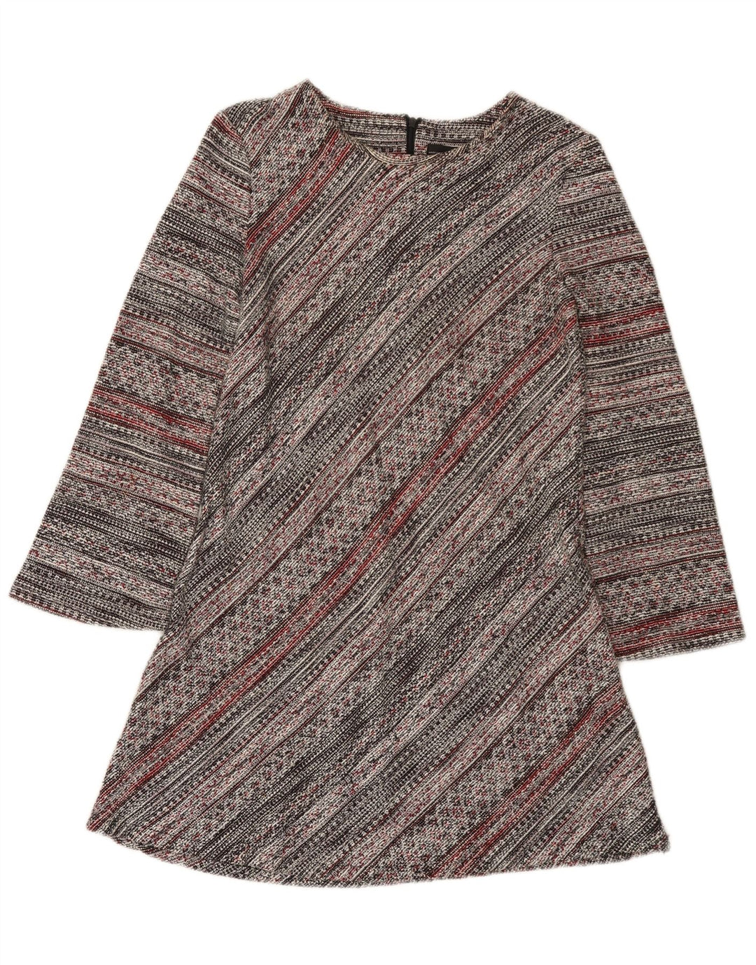 Rochie în formă de A cu mânecă lungă pentru femei Zara UK 12 Mediu, multicolore, în dungi