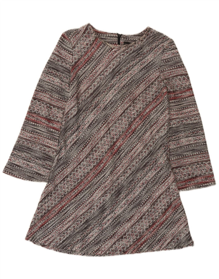Rochie în formă de A cu mânecă lungă pentru femei Zara UK 12 Mediu, multicolore, în dungi