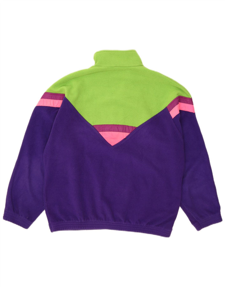 Pulover din lână pentru bărbați Brugi, cu fermoar, mov, poliester color bloc