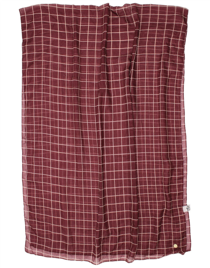 Eșarfă dreptunghiulară pentru femei Roccobarocco, mărime unică, Maroon Check Classic