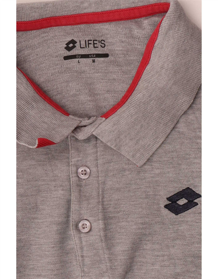 Tricou polo Lotto Life's pentru bărbați, gri mediu cu pete