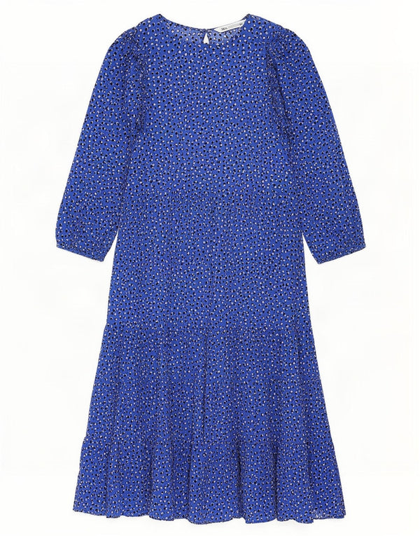 Rochie cu mâneci 3/4 pentru femei Zara UK 10 Small Blue Spotted