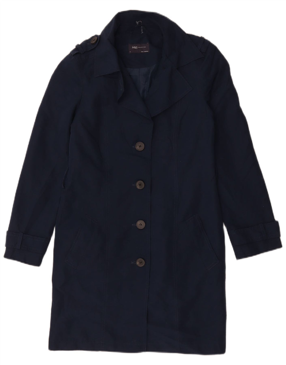 Trench pentru femei Marks & Spencer UK 8 Mic, poliester bleumarin