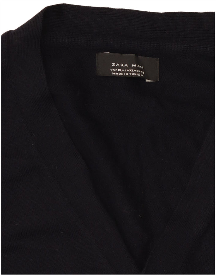 Pulover cardigan pentru bărbați Zara XL bleumarin